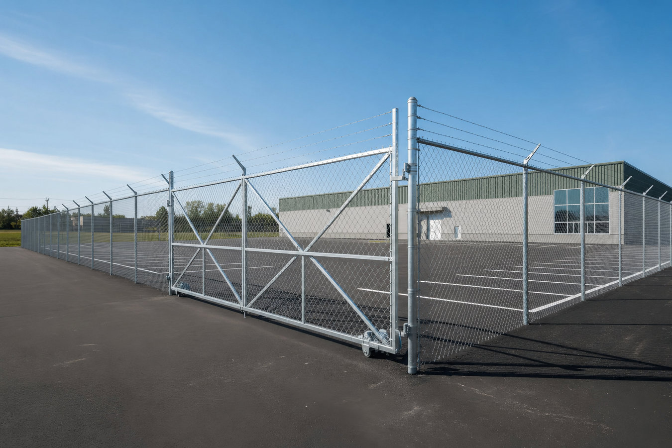 Commercial fence installation